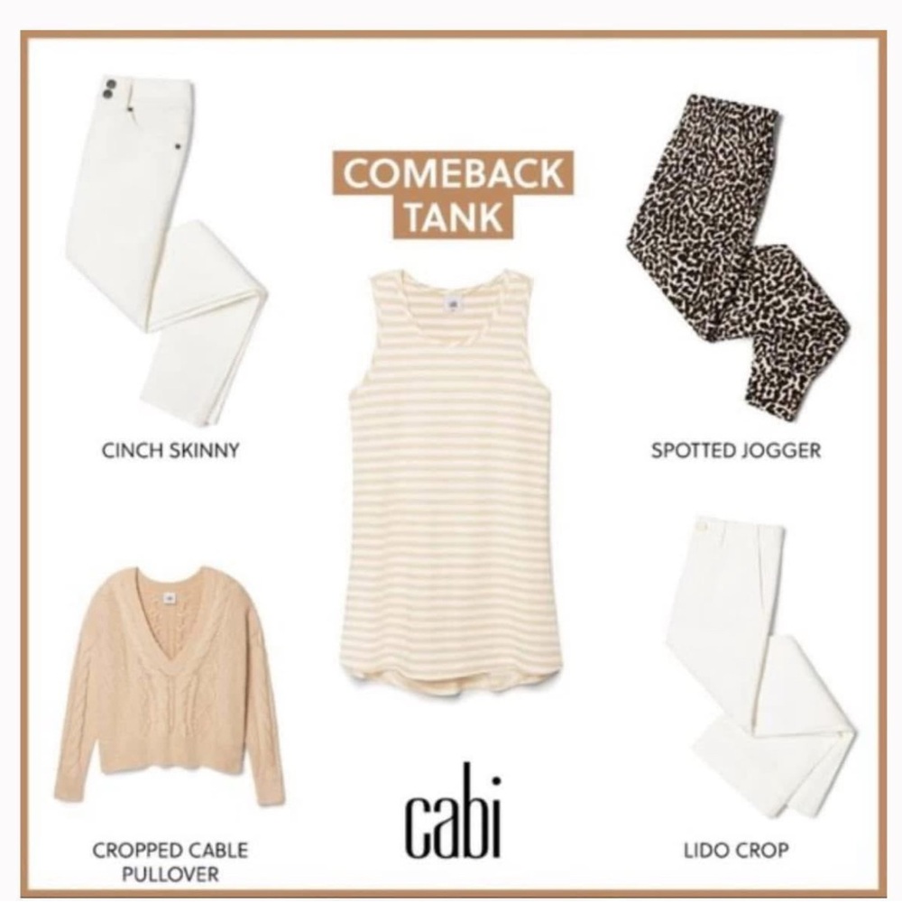 Cabi Comeback Tank #5762 size Large NWT
Striped Sleeveless Top - Cream